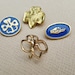 Vintage Girl Scout pins Wagggs 2 finger salute GS Scouting Brownie logo World Association pins American Girl Scouts and Brownie