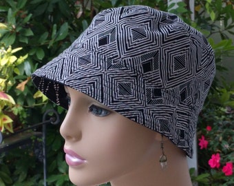 Womens Chemo Hat Cancer Hat Hair Loss Hat Cotton Reversible Made in the USA MEDIUM