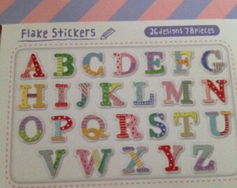Japan Qlia kawaii ALPHABET stickers flake 80pcs