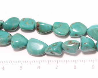 turquoise pebble shape beads 1string/G-0065