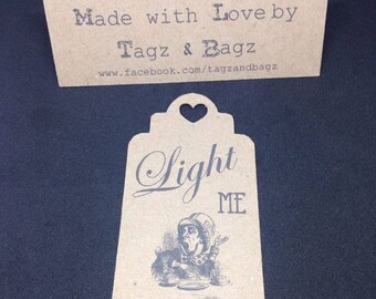 Alice in Wonderland themed Sparkler tags wedding favours/gifts