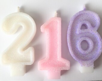 Glitter Number Candles