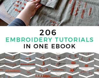 Embroidery Ebook - Embroidery Tutorial - Beginner Embroidery Pattern - How to Embroider - Step By Step Tutorial - Cross Stitch Patterns