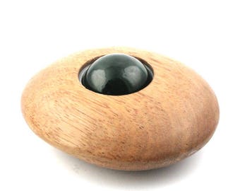 Canadian Nephrite Jade & Wood Massage Tool