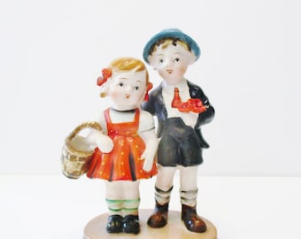 Vintage Hummel style figurine - Made in Occupied Japan - Boy & Girl Figurine - Hummelesque style boy and girl figurine