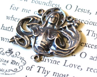 St. Joan of Arc Rosary Center - Vintage Replica - Sterling Silver - Made in the USA (R53S)
