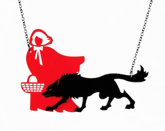 Little Red Riding Hood Necklace - Laser Cut Necklace (C.A.B. Fayre Original Design)