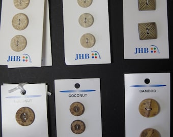 Deeply discounted new genuine JHB buttons made from natural materials