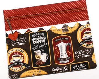 Morning Coffee Cross Stitch Embroidery Project Bag