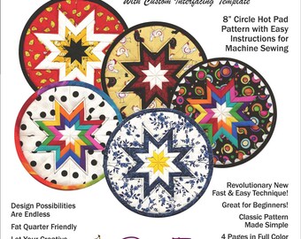 ROUND Machine Sewn Folded Star Hot Pad PATTERN
