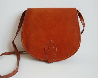 Vintage Brown Leather Messenger Bag, Brown Saddle Bag, Crossbody Bag, Leather Satchel