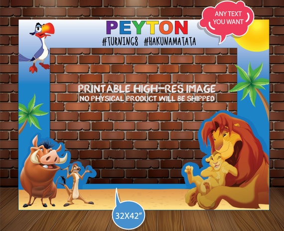 LION KING PHOTOBOOTH Frame photo props lion king birthday