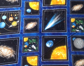 Outer Space Flannel Fabric Planets Galaxy Solar System