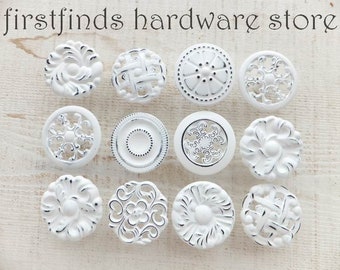 Misfit blanc 12 boutons tire Shabby Chic meubles matériel cuisine tiroirs peint Cottage commode armoire grande DESCRIPTION ci-dessous