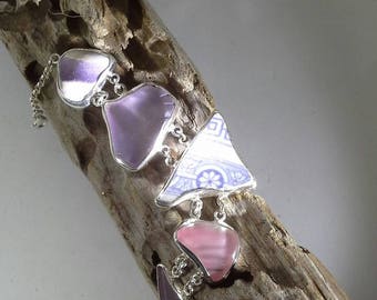 Shades of rare pink and lavendar bracelet.