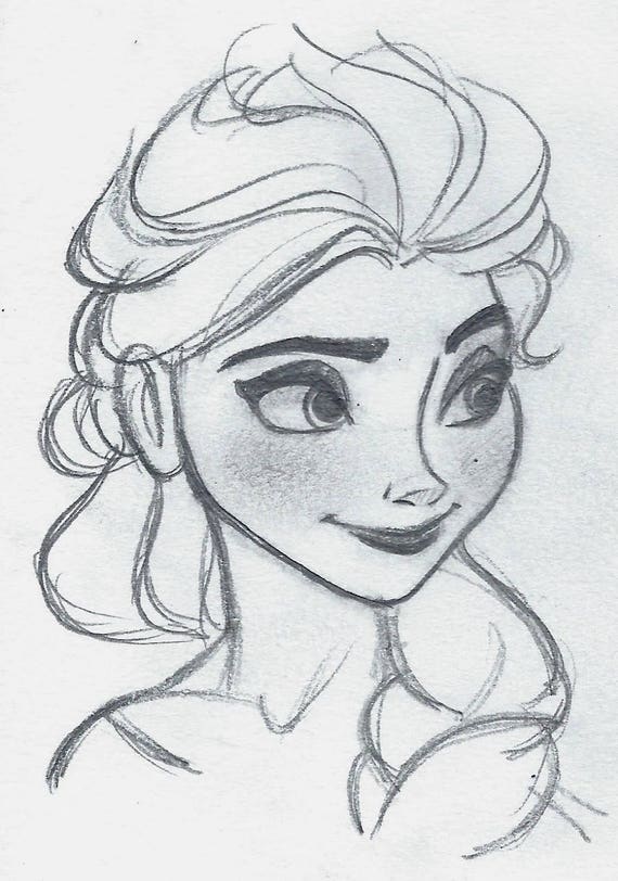 ELSA FROZEN Original Art 3x4.5 dessin neige Reine glace