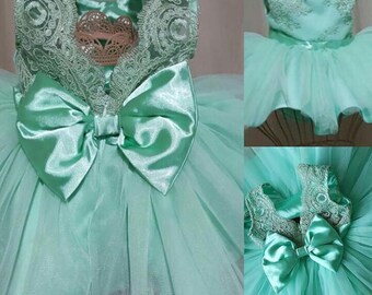 Stylish pageant dress | girls’ lace dress | Baby lace dress