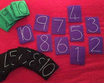 Tactile number tiles set 1-10