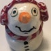 Christmas Handmade ceramic clay snowman snowmen red ear muffs caroller decorations holiday winter decor OOAK