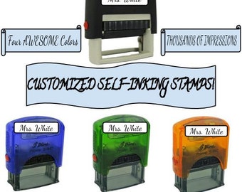 SALE! 60% Custom Name Stamp Signature Rubber Stamp Self Inking Great Teacher Stamp