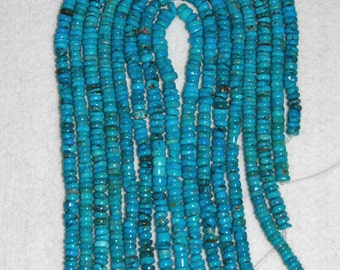 Turquoise, Turquoise Heishi, 6-7 mm, AA, Natural Stone, Blue Turquoise, Gemstone, Rondelle, Natural Turquoise, Semi Precious, Half Strand