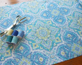 Waverly Inspirations Fabric Tile Azure, Waverly Screen Print Cotton Duck Fabric 5 Yards x 45"