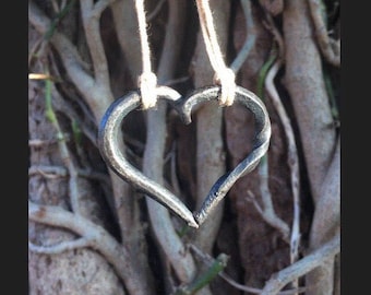 Hand forged heart necklace pendant