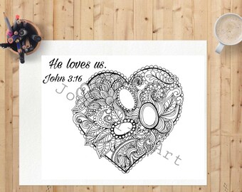 Digital Coloring page Christian pdf printable