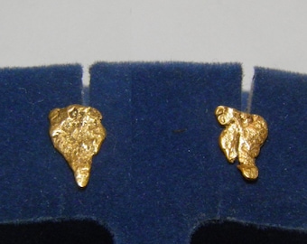 Natural Real 22K Gold Nugget Earrings