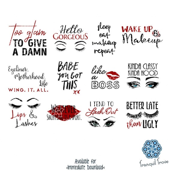 Download SVG & DXF design - Set of 12 - Too Glam, Hello Gorgeous ...