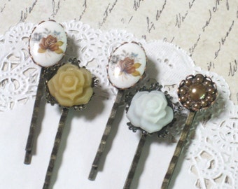 Amber Rose Vintage Cameo Hair Pin Set (Set of 5)