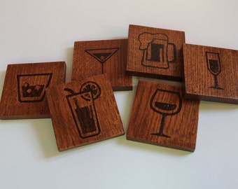 Set of 4 or 6 coasters beverages - Set of 4 or 6 Beverages coasters