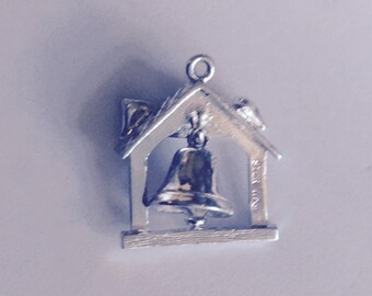 Wedding bells anniversary sterling silver charm vintage # 491