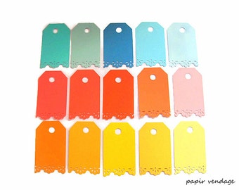 25 Vintage Lace Tags, Summer Tags,Vintage Lace PICK YOUR COLOR Tags, Easter tags, Wedding Tags, Vintage lace edge tags , Holiday gift tags