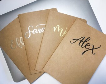 Notebook Sets / Custom Name【Embossing】Kraft Paper Journal / A5 or B5 80 pages