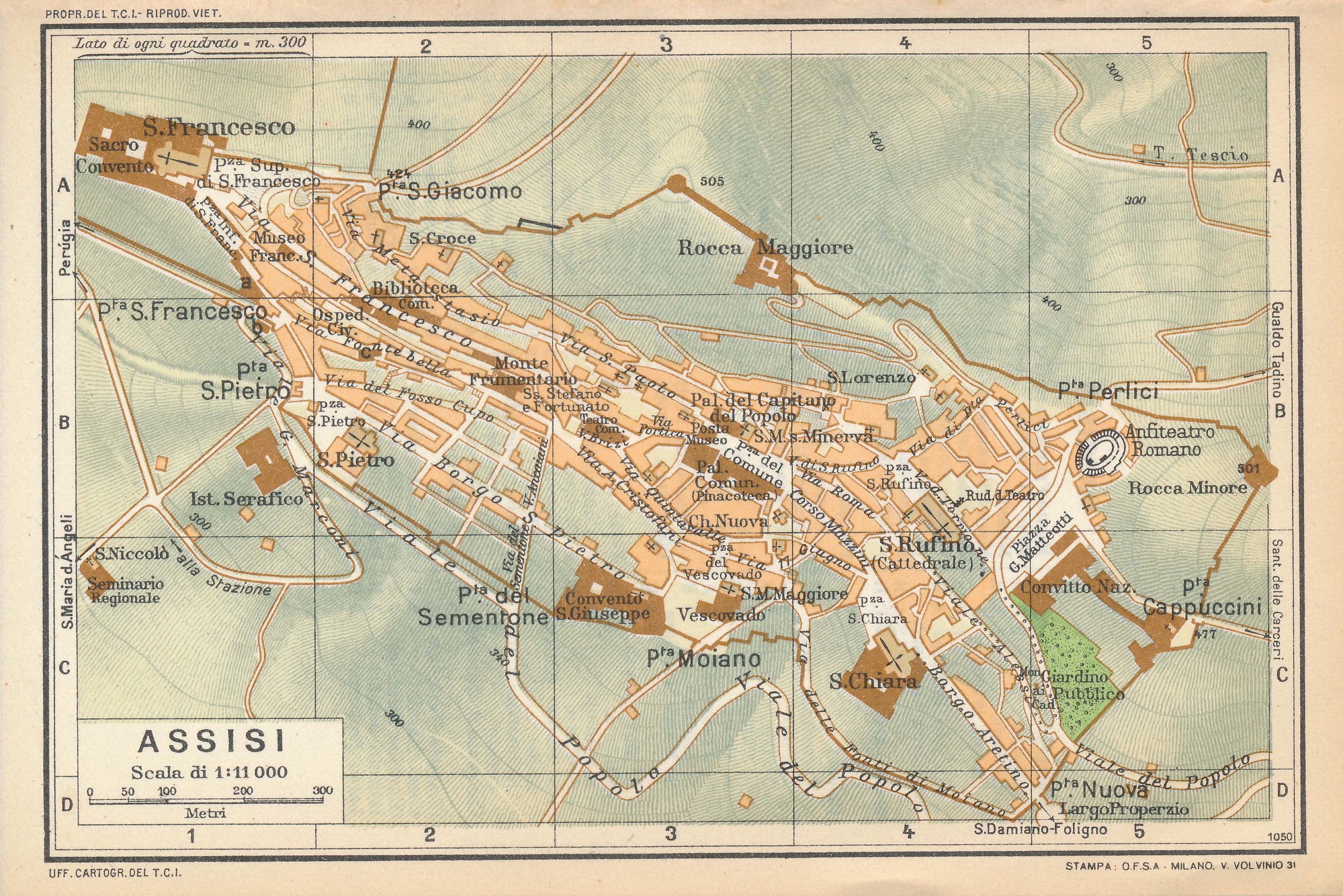 Tourist Map Of Assisi Italy