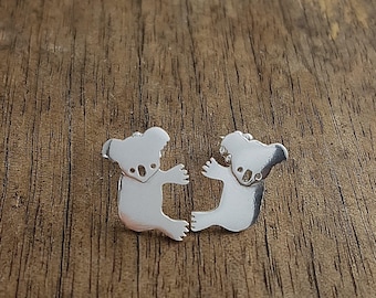 koala ear studs in sterling silver