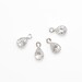 Cubic Teardrop Pendant (Small). Tiny Teardrop Charm. Cubic Zirconia. Wedding Jewelry . Polished Rhodium Plated over Brass - 2pcs / UT0074-PR