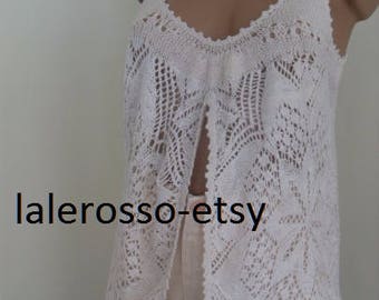 Summer Top Bohemian Women Lace Blouse- SIZE -S ,M-L 100% COTTON