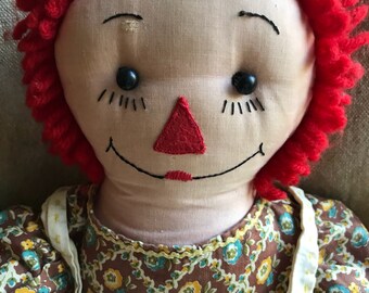 Old Handmade Raggedy Ann Doll