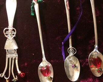 Vintage Recycled Silverware With "Bling" or Simply Silver
