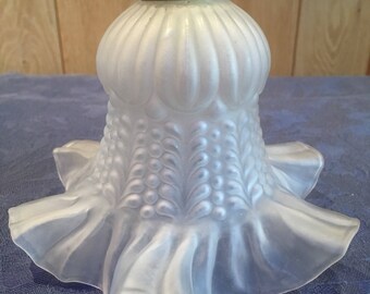 Vintage French Fosted Glass single Shade, French Home Decor