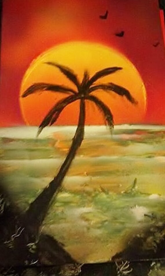 Palm Tree Spray Paint Art