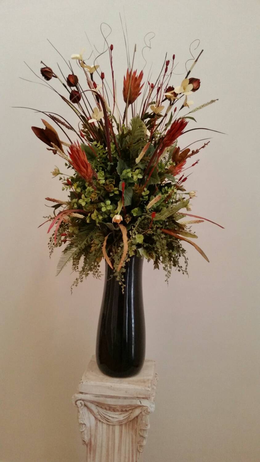 Extra Large Silk Floral Arrangement Transitional Contemporary