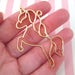 2 Gold Plated Unicorn Charms, Open Bezel Pendant,Unicorn Pendants F131