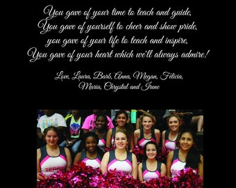 Cheerleading Cheerleaderl Personalized Coach Thank you Gift photo team player