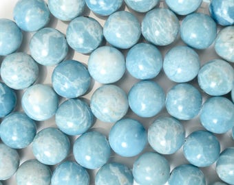 12mm blue larimar quartz round beads 15.5" strand S1 38125