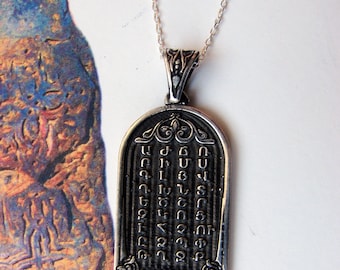 Pendant Armenian Alphabet 925 Sterling Silver, Armenian Handmade Jewelry, Silver Chain as a Gift, Armenian Letters, Gift for Her / Him