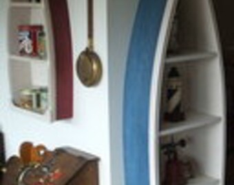 6 Foot row Boat Bookshelf Bookcase shelf Nautical cabin and office Decor Hand wooden boat
