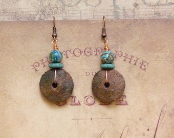 Boho Earrings, Earthy Earrings, Southwestern Jewelry, Ethnic Earrings, Bohemian Earrings, Native American, African Earrings